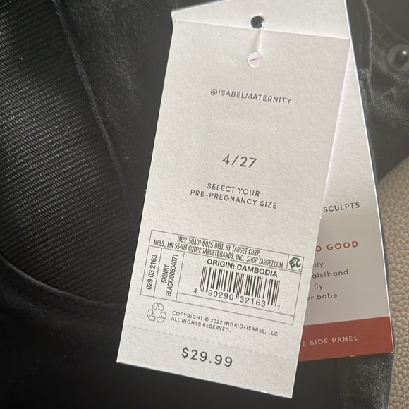 Ingrid & Isabel Maternity Side Panel Black Skinny Maternity Stretch Jeans - Picture 6 of 6